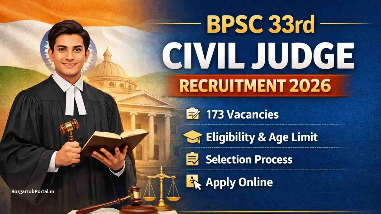 BPSC 33rd Civil Judge Recruitment 2026 Online Form for 173 Posts feature image
