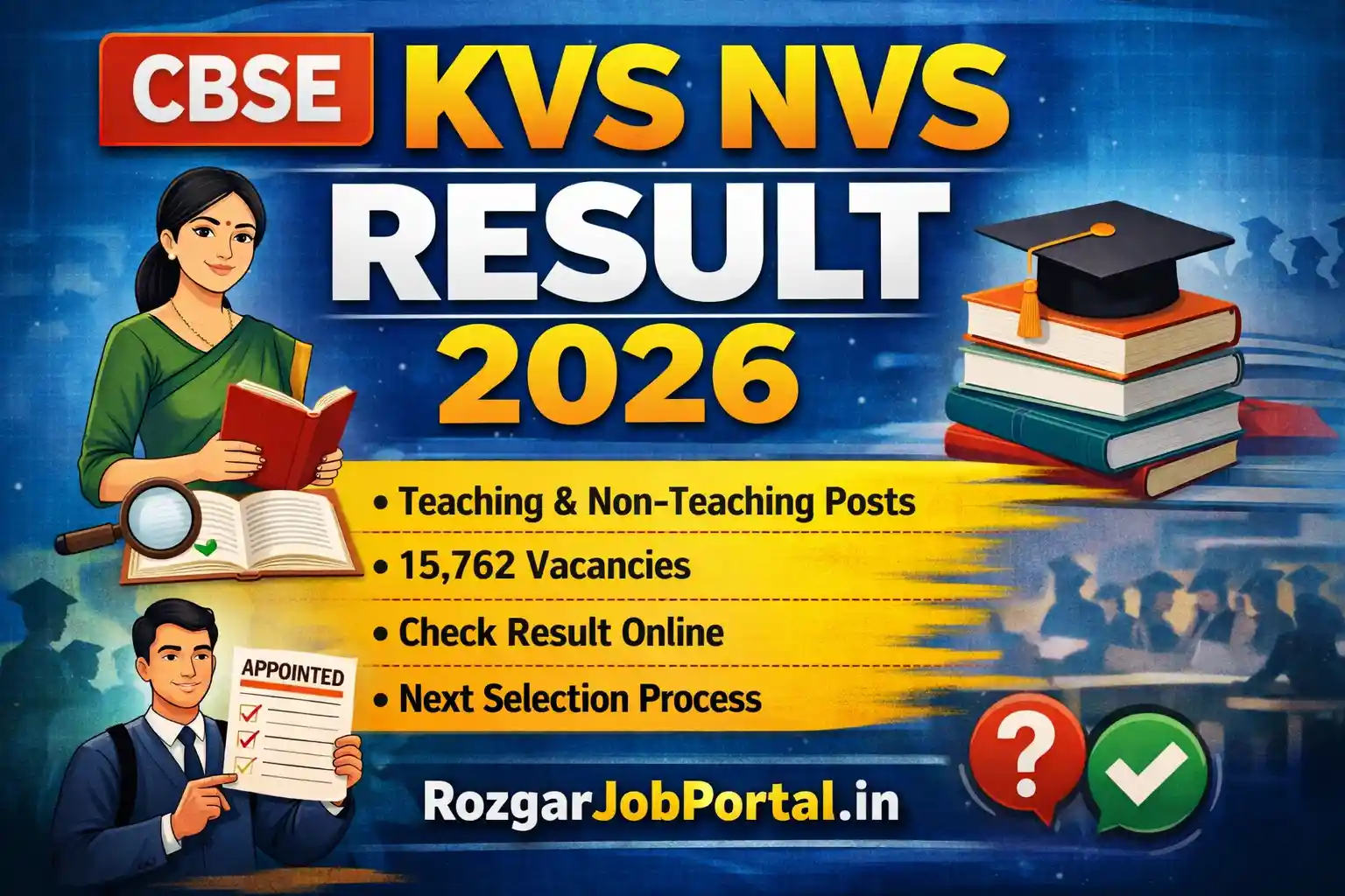 CBSE KVS NVS Result 2026 Teaching and Non Teaching Posts