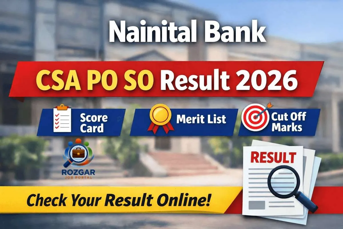 Nainital Bank CSA PO SO Result 2026 – Check Score Card & Merit List
