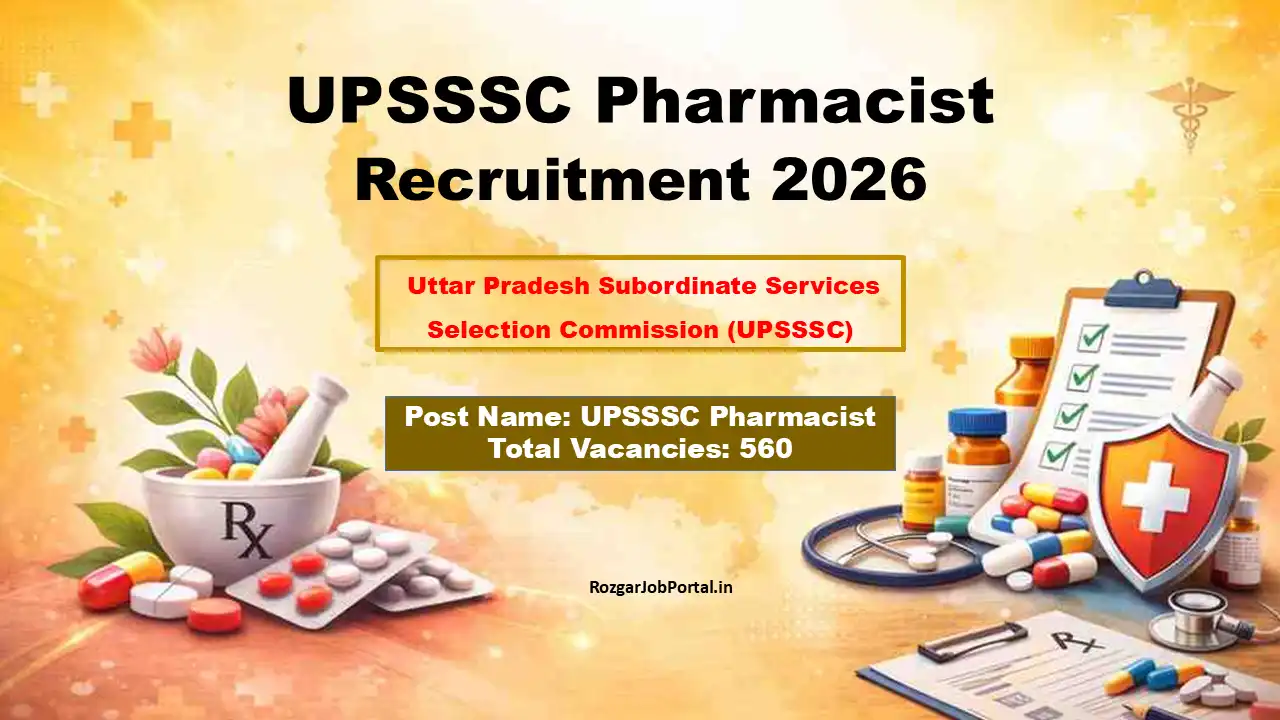 Apply Online UPSSSC Pharmacist Online Form 2026 for 560 Pharmacist Post 7 UPSSSC Pharmacist Recruitment 2026 Notification Image