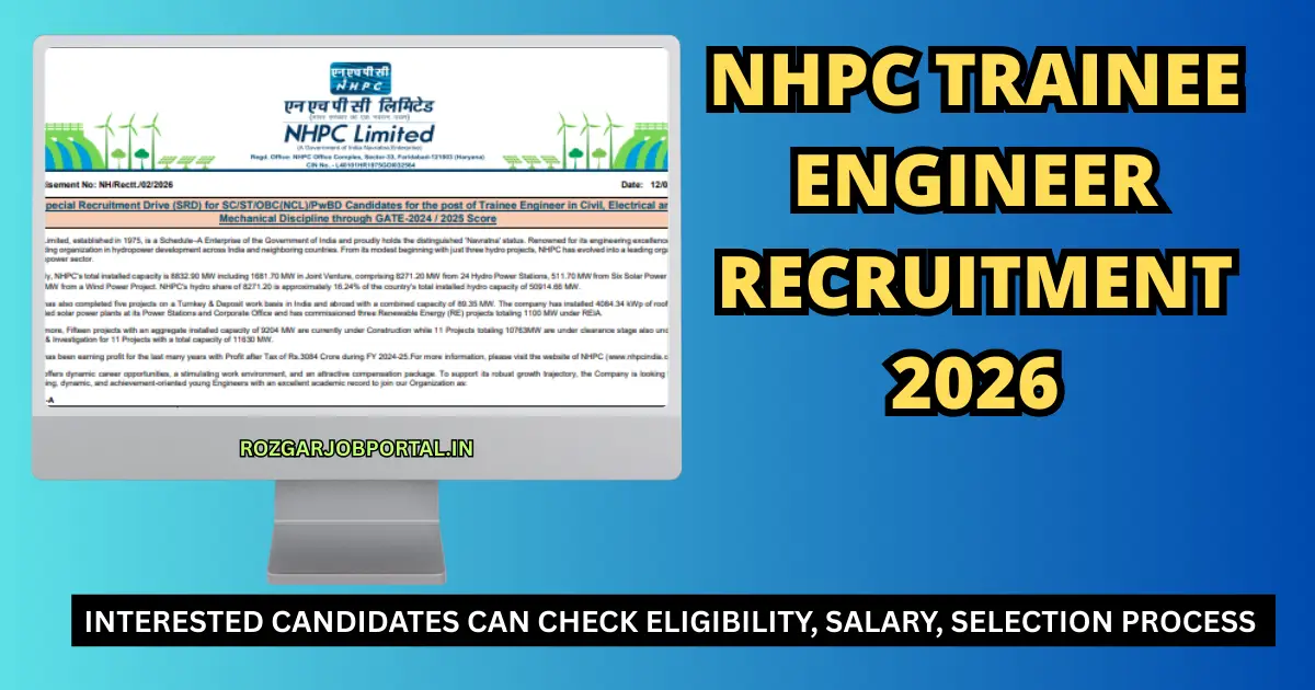 NHPC Trainee Engineer Recruitment 2026