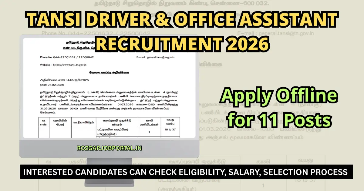 TANSI Driver & Office Assistant Recruitment 2026