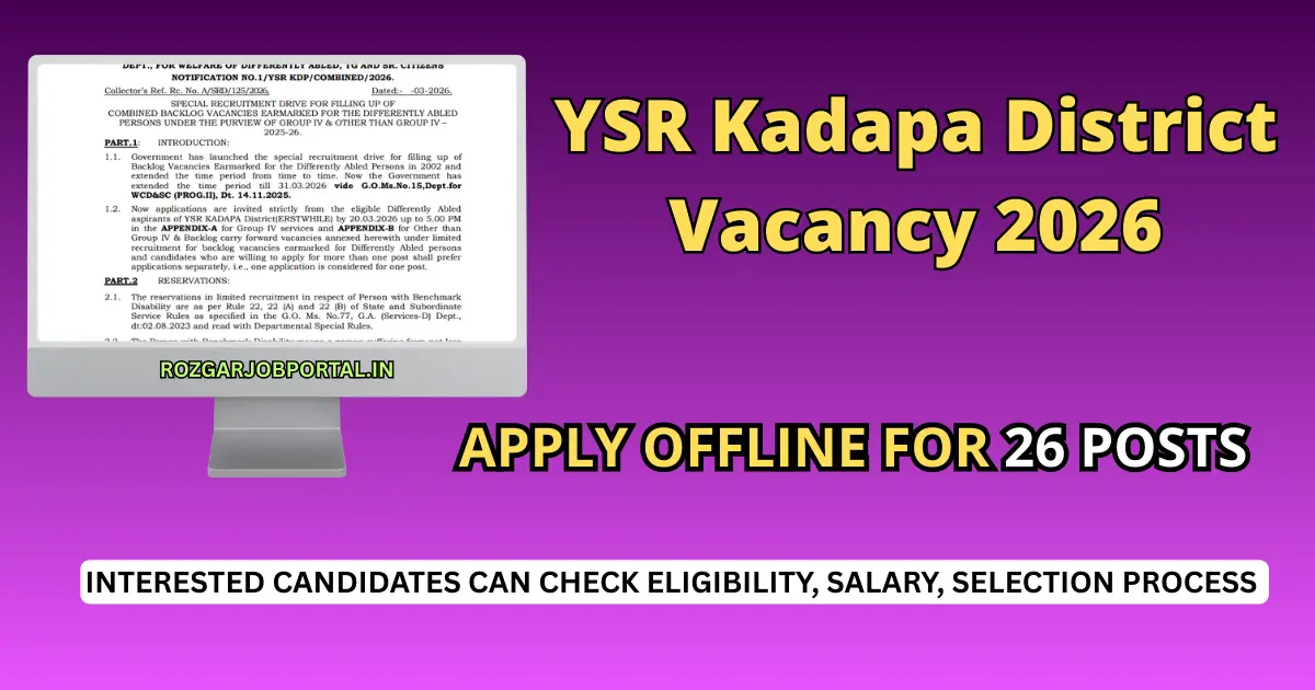 YSR Kadapa District Vacancy 2026 Notification