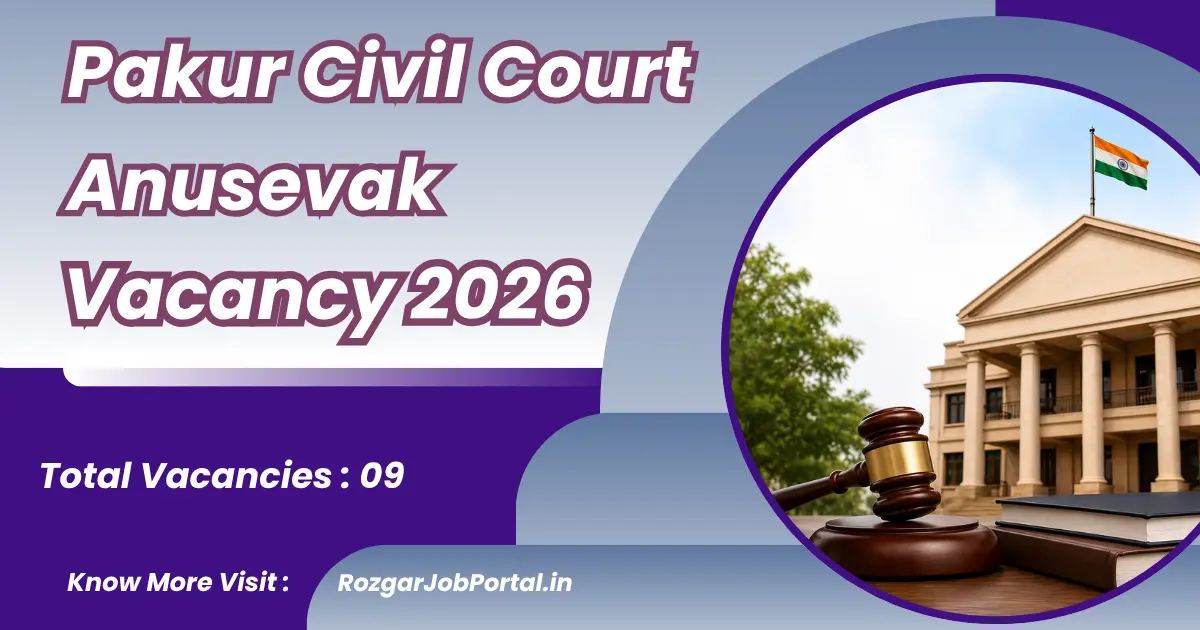 Pakur Civil Court Anusevak Vacancy 2026: Apply Offline for 09 Posts, Eligibility & Last Date