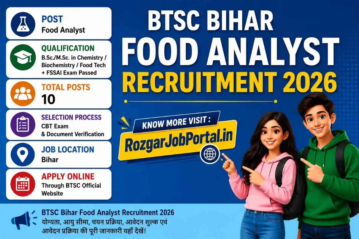 BTSC Bihar Food Analyst Recruitment 2026 Notification Image
