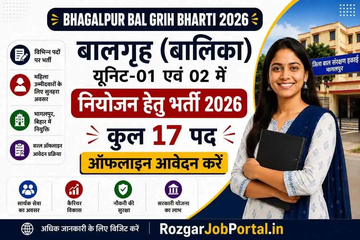 Bhagalpur Bal Grih Bharti 2026: Educator, Cook, Helper समेत कई पद