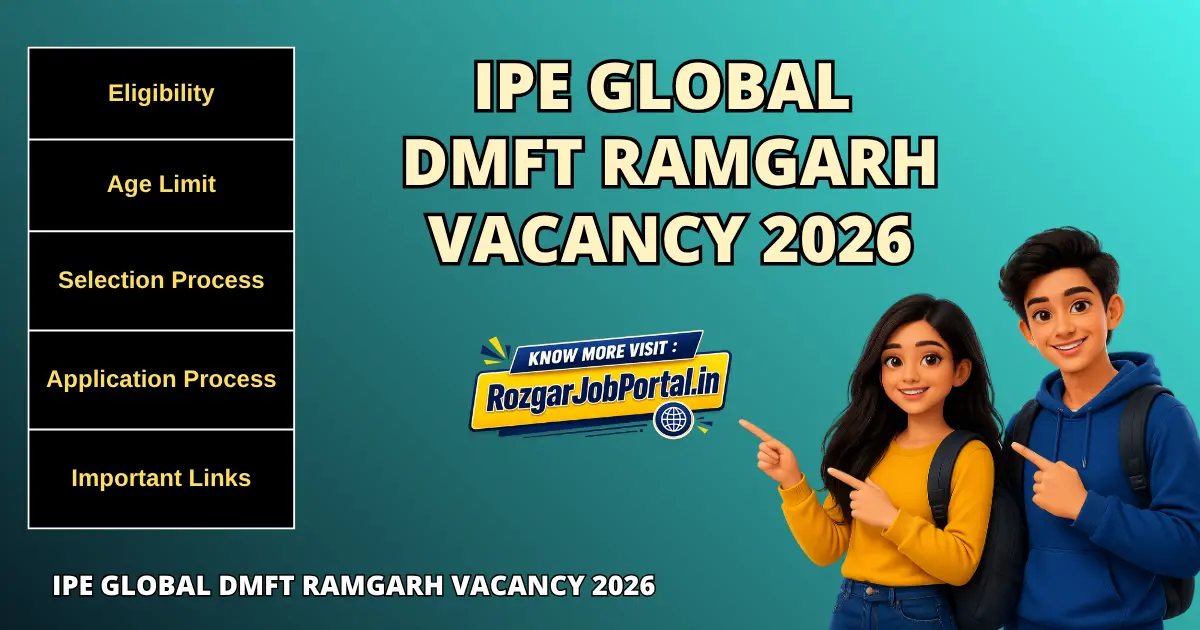 IPE Global DMFT Ramgarh Vacancy 2026 feature image for 8 contractual posts in Jharkhand