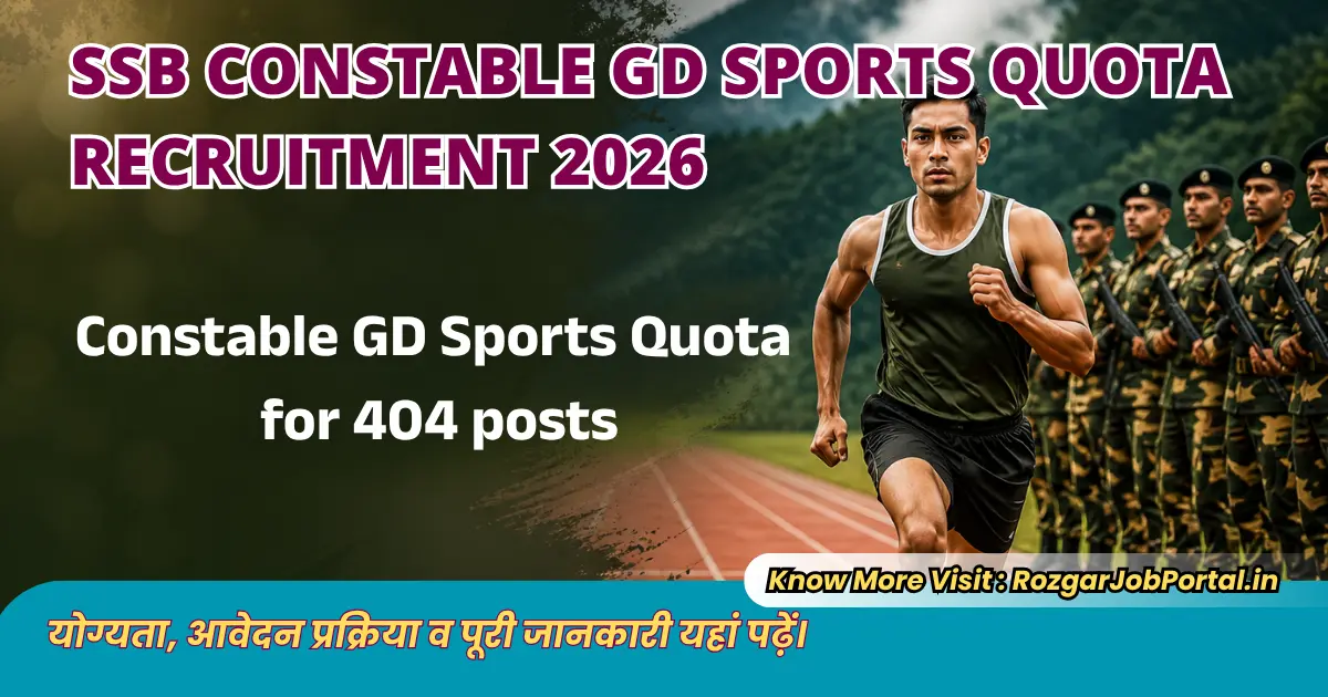 SSB Constable GD Sports Quota Recruitment 2026