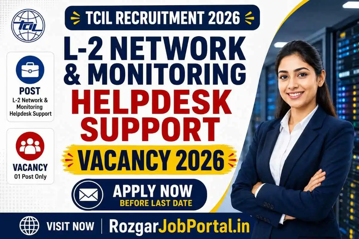 TCIL Recruitment 2026 L-2 Network and Monitoring Helpdesk Support Vacancy Feature Image