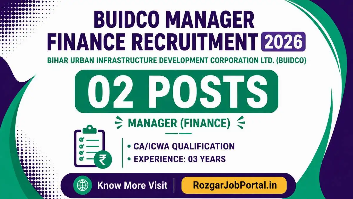 BUIDCO Manager Finance Recruitment 2026