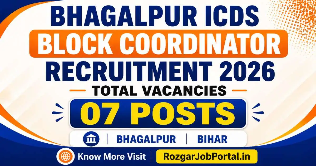 Bhagalpur ICDS Block Coordinator Vacancy 2026 feature image showing 07 vacancies in Bihar.