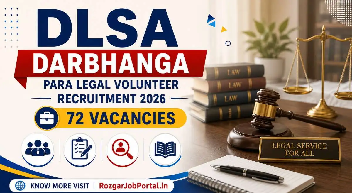 DLSA Darbhanga Para Legal Volunteer Recruitment 2026 for 72 PLV Vacancies