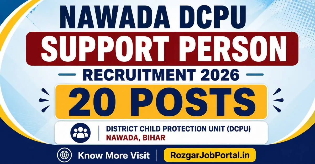 Nawada DCPU Support Person Recruitment 2026 20 Support Person Posts