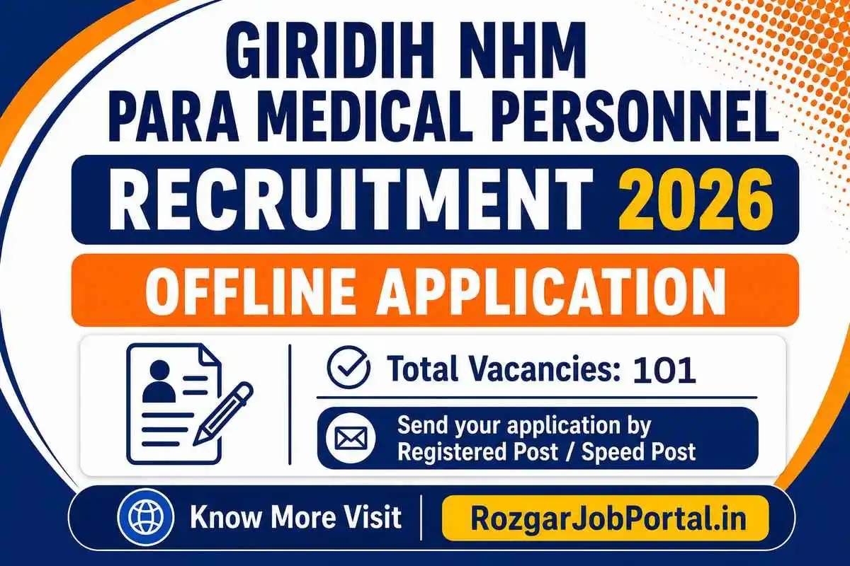 Giridih NHM Para Medical personnel Vacancy 2026 image