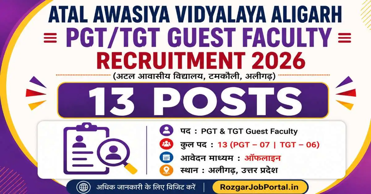 Atal Awasiya Vidyalaya Aligarh Recruitment 2026