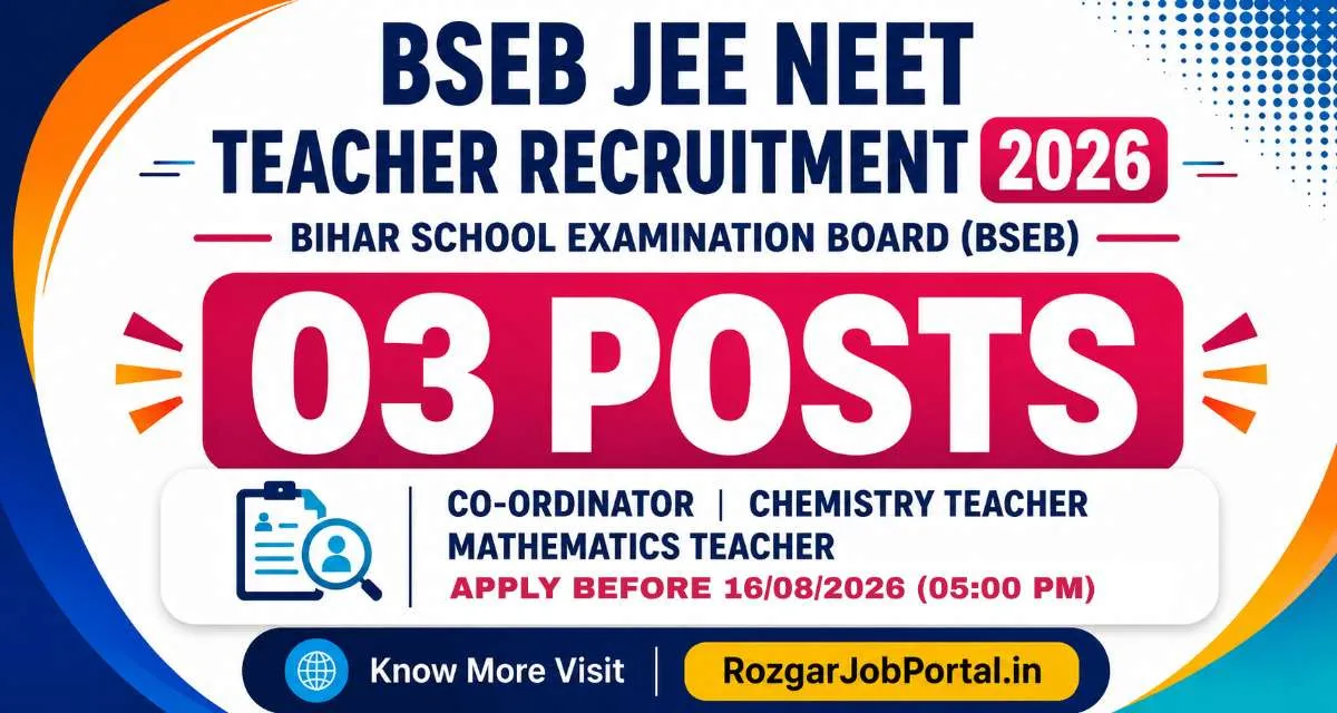 BSEB JEE NEET Teacher Recruitment 2026