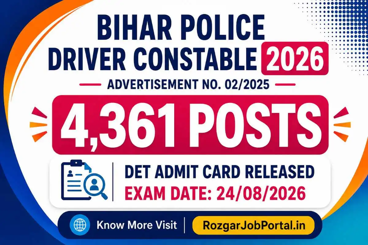 Bihar Police Driver Constable DET Admit Card 2026