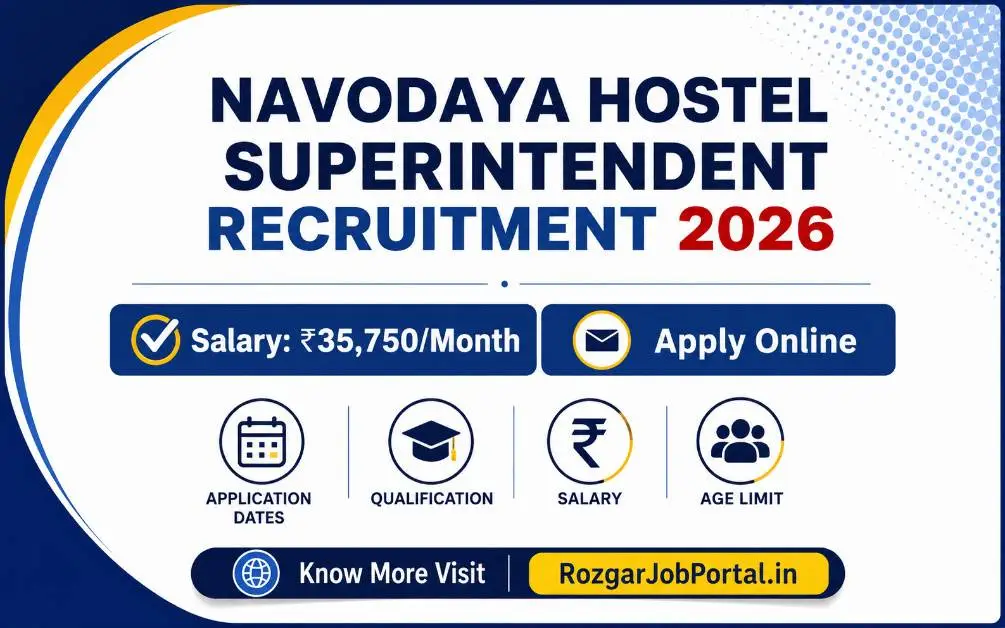 NVS Hostel Superintendent Recruitment 2026