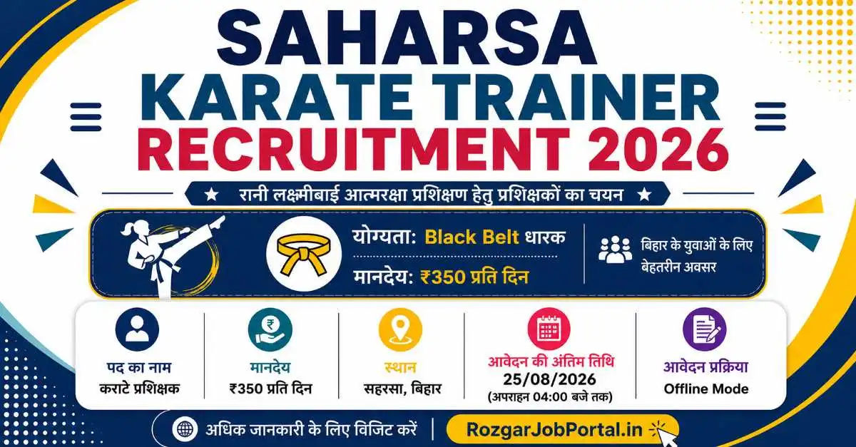 Saharsa Karate Trainer Recruitment 2026