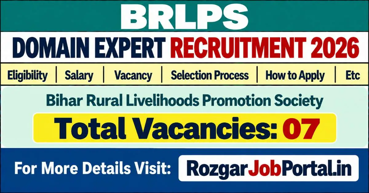 BRLPS Domain Expert Recruitment 2026 Total 7 Vacancies