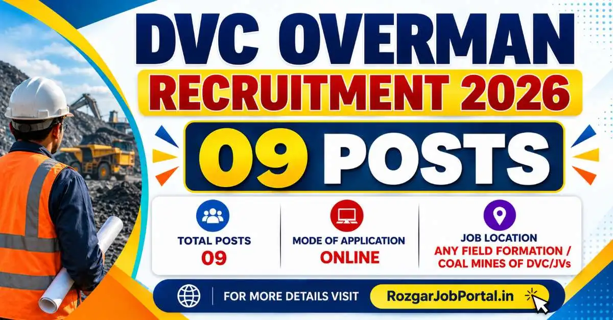 DVC Overman Recruitment 2026 featuring 9 contractual Overman posts and online application details