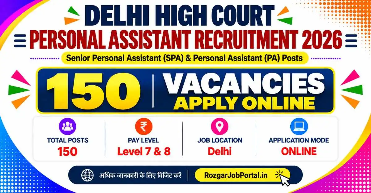 Delhi High Court Personal Assistant Recruitment 2026 – 150 Vacancies