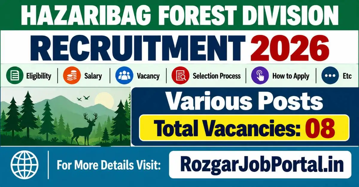 Hazaribag Forest Division Recruitment 2026 – 08 Vacancies