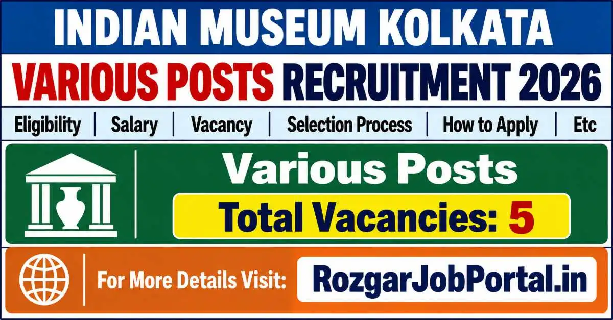 Indian Museum Kolkata Recruitment 2026 Various Posts Vacancy