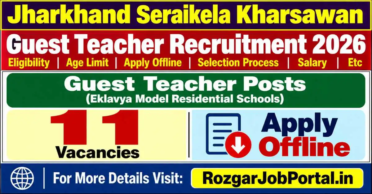 Jharkhand Seraikela Kharsawan Guest Teacher Recruitment 2026