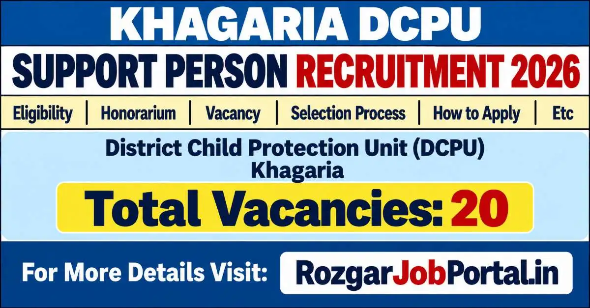 Khagaria DCPU Support Person Recruitment 2026