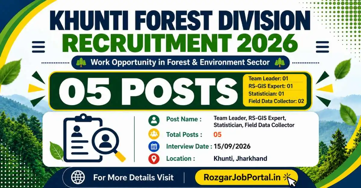 Khunti Forest Division Recruitment 2026 – Walk-in Interview for 5 Posts