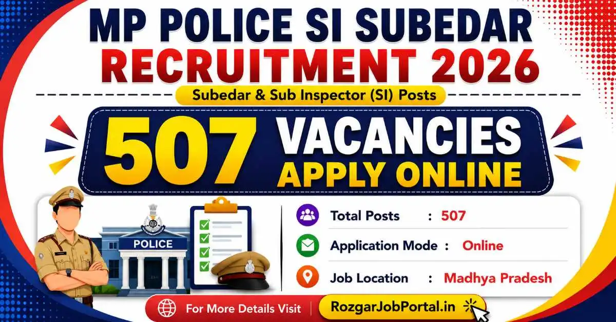 MP Police SI Subedar Recruitment 2026 – 507 Subedar and Sub Inspector Vacancies
