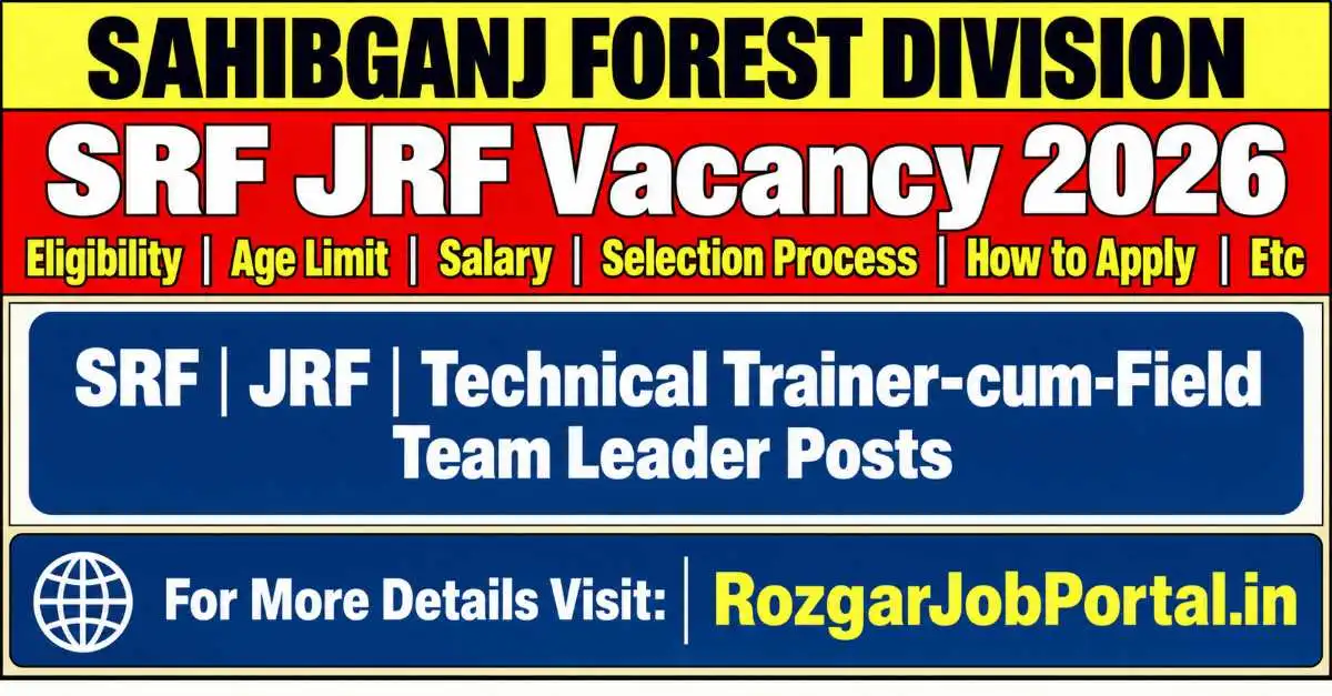 Sahibganj Forest Division SRF JRF Vacancy 2026 recruitment