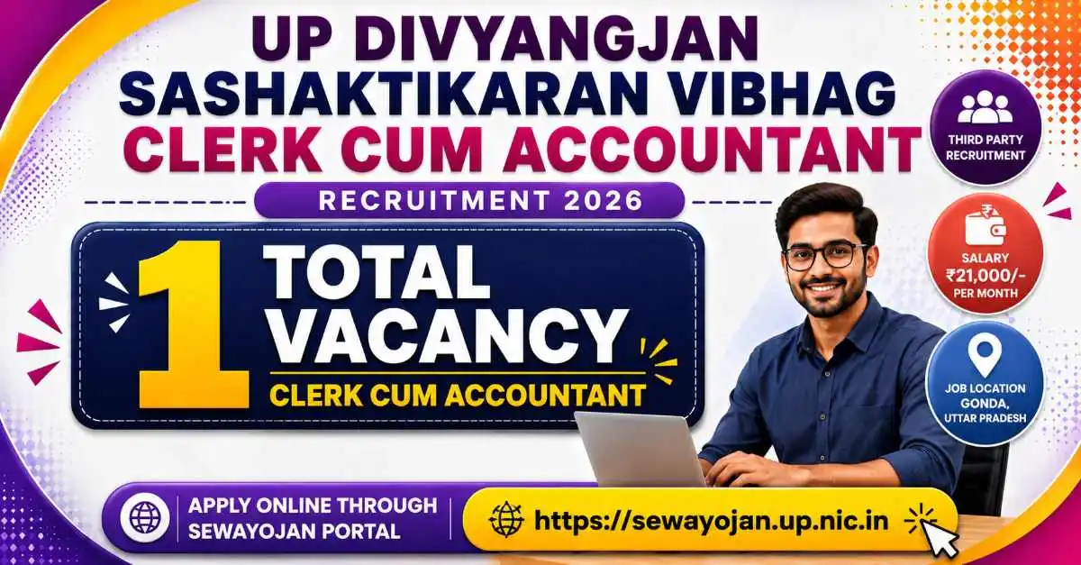 UP Divyangjan Sashaktikaran Vibhag Clerk cum Accountant Vacancy 2026