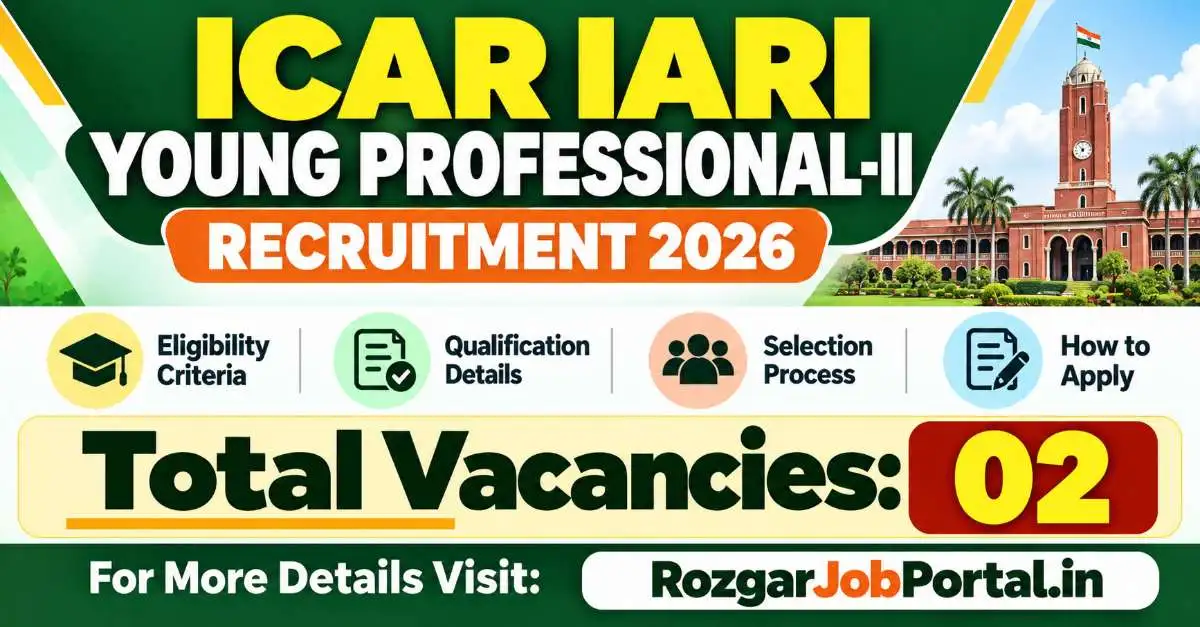 ICAR IARI Young Professional-II Vacancy 2026 feature image with 2 vacancies