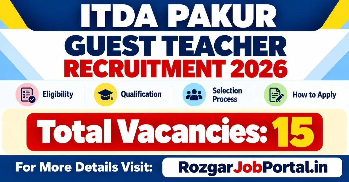 ITDA Pakur Guest Teacher Recruitment 2026 – 15 Posts