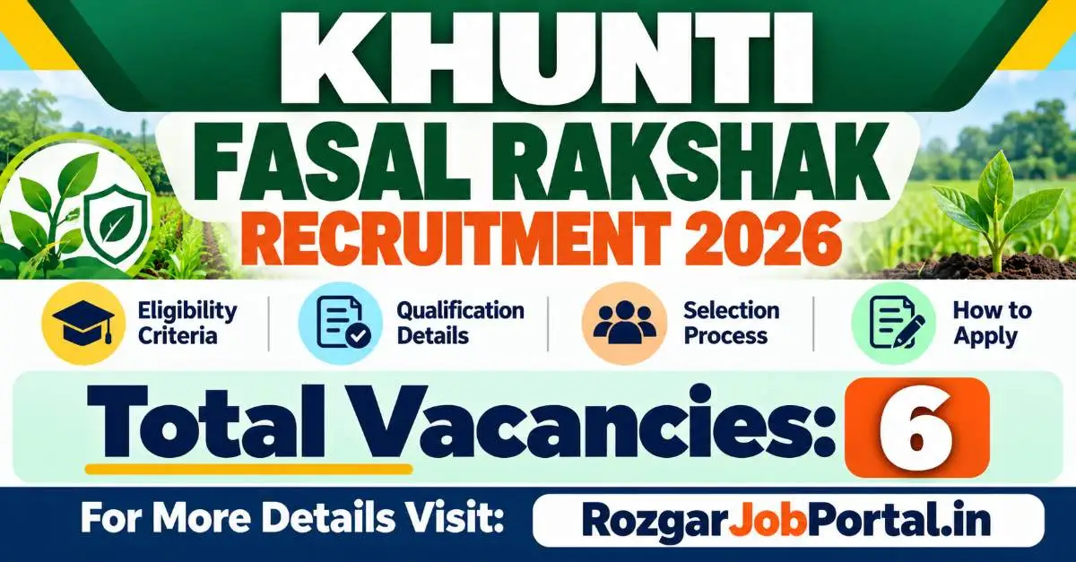 Khunti Fasal Rakshak Recruitment 2026 – 6 Vacancies